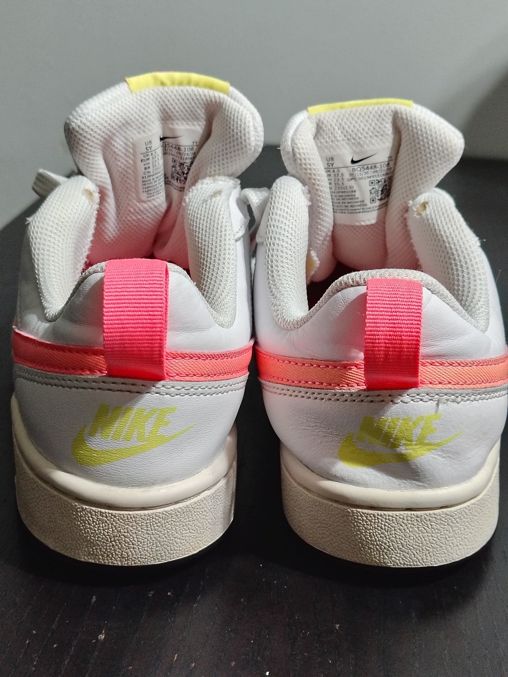 Nike White Low-Top Sneakers with Pink & Yellow Accents - Picture 7 of 9